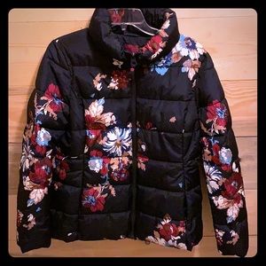 Floral navy blue Joules coat - large